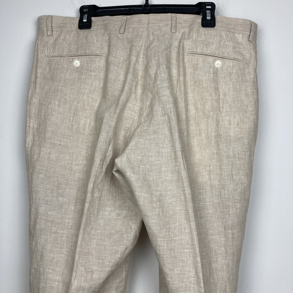 Tommy Hilfiger Mens Modern fit Dress Pants 36Wx29L Beige Solid Linen F03440 - Picture 8 of 8